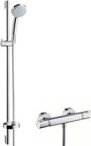 Hansgrohe Ecostat Comfort Thermostatic Shower Robinet - With Croma 100 Vario EcoSmart Shower Set - 65 cm - 15 cm center distance - Chrome