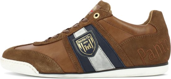 Pantofola d'Oro Imola Scudo Sneakers - Heren Leren Veterschoenen - Cognac - Maat 44 - Pantofola d'Oro