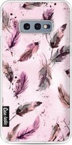 Casetastic Samsung Galaxy S10e Hoesje - Softcover Hoesje met Design - Feathers Pink Print