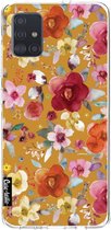 Casetastic Samsung Galaxy A51 (2020) Hoesje - Softcover Hoesje met Design - Flowers Mustard Print