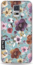 Casetastic Samsung Galaxy S5 / Galaxy S5 Plus / Galaxy S5 Neo Hoesje - Softcover Hoesje met Design - Flowers Soft Blue Print