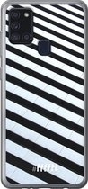 Samsung Galaxy A21s Hoesje Transparant TPU Case - Mono Tiles #ffffff