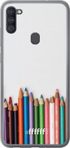 Samsung Galaxy A11 Hoesje Transparant TPU Case - Pencils #ffffff