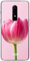 OnePlus 6 Hoesje Transparant TPU Case - Pink Tulip #ffffff