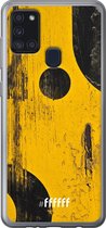 Samsung Galaxy A21s Hoesje Transparant TPU Case - Black And Yellow #ffffff