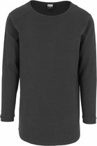 Urban Classics Longsleeve shirt -S- Long Shaped Waffle Zwart