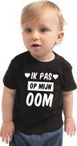 Ik pas op mijn oom cadeau t-shirt zwart baby jongen/meisje 68 (3-6 maanden)