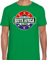 Have fear South Africa is here / Zuid Afrika supporter t-shirt groen voor heren L
