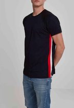 Urban Classics Heren Tshirt -S- Raglan Side Stripe Zwart