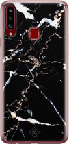 Samsung A20s hoesje siliconen - Marmer zwart | Samsung Galaxy A20s case | zwart | TPU backcover transparant
