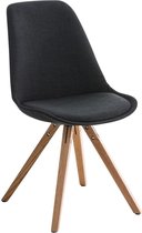 Clp Pegleg Bezoekersstoel - Stof - Vierkant - Zwart - Houten onderstel - Kleur natura - Vierkant frame