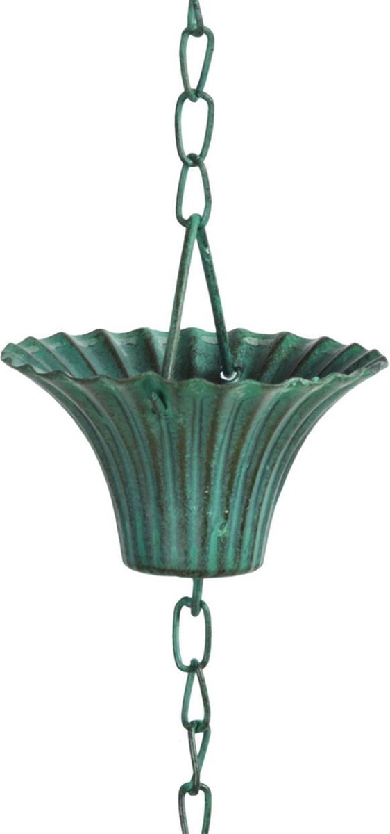 Regengoot regenketting – decoratieve regenketting, regenwaterketting, 2,4 m, hangende metalen ketting met bevestigde kleerhanger en 8 vogels voor veranda, binnenplaats, tuin