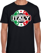 Have fear Italy is here t-shirt met sterren Italiaanse vlag - zwart - heren - Italie supporter / Italiaans elftal fan shirt / EK / WK / kleding L