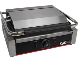 Contactgrill - rvs - 43x31cm - 2200w dubbel geribbeld
