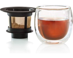 Finum Glas + Filter + Deksel - 200 ml - Zwart