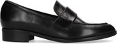 Manfield - Dames - Zwarte loafers van leer - Maat 39