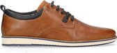 Manfield - Heren - Bruine leren veterschoenen - Maat 42
