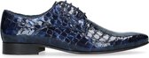 Sacha - Heren - Blauwe veterschoenen met snakeskin - Maat 42