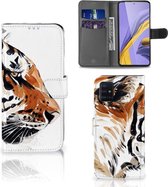 Hoesje Geschikt voor Samsung Galaxy A51 Watercolor Tiger