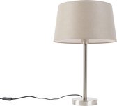 QAZQA simplo - Moderne Tafellamp met kap - 1 lichts - H 525 mm - Taupe - Woonkamer | Slaapkamer