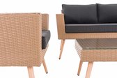 Clp Kiruna Loungeset - 1,25 mm vlak polyrattan - zand - 40 cm (lichtbruin) terrabruin