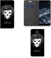 Mobiel BookCase Nokia 5.1 (2018) Skull Hair