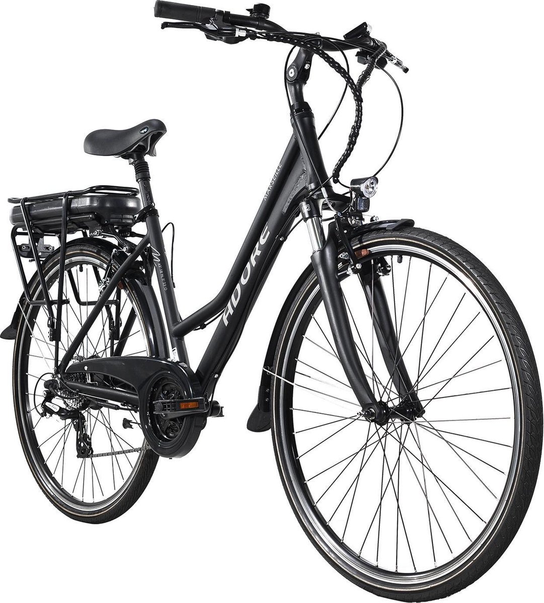 Adore Fiets (elektrisch) Pedelec E-Bike Dames 28'' Marseille zwart 48 cm