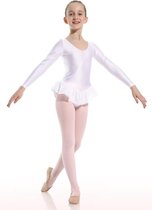 Danceries - Balletpakje -  Sarasson - LS - enkel rokje - Wit - Elasthan - Maat 134-140
