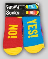 Sokken - Funny socks - Yes! No!- In cadeauverpakking met gekleurd lint