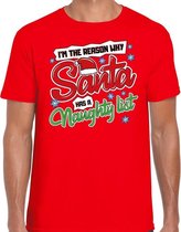 Fout Kerst shirt / t-shirt - Why santa has a naughty list - rood voor heren - kerstkleding / kerst outfit S (48)