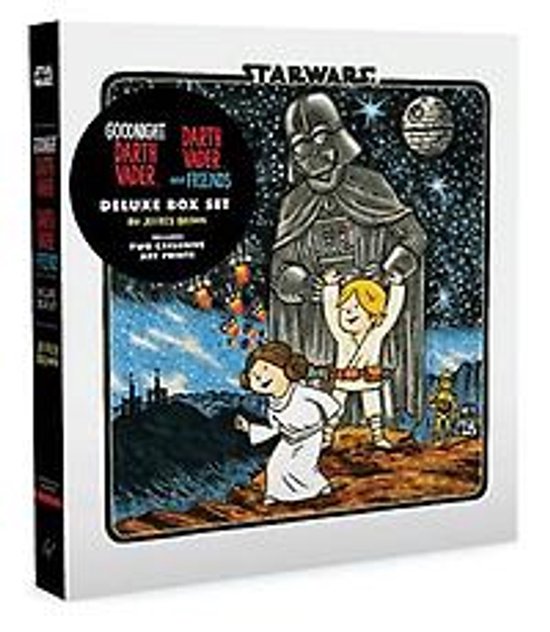Star Wars Goodnight Darth Vader Deluxe Box Set met Darth Vader, Luke Skywalker, Prinses Leia en de Death Star.