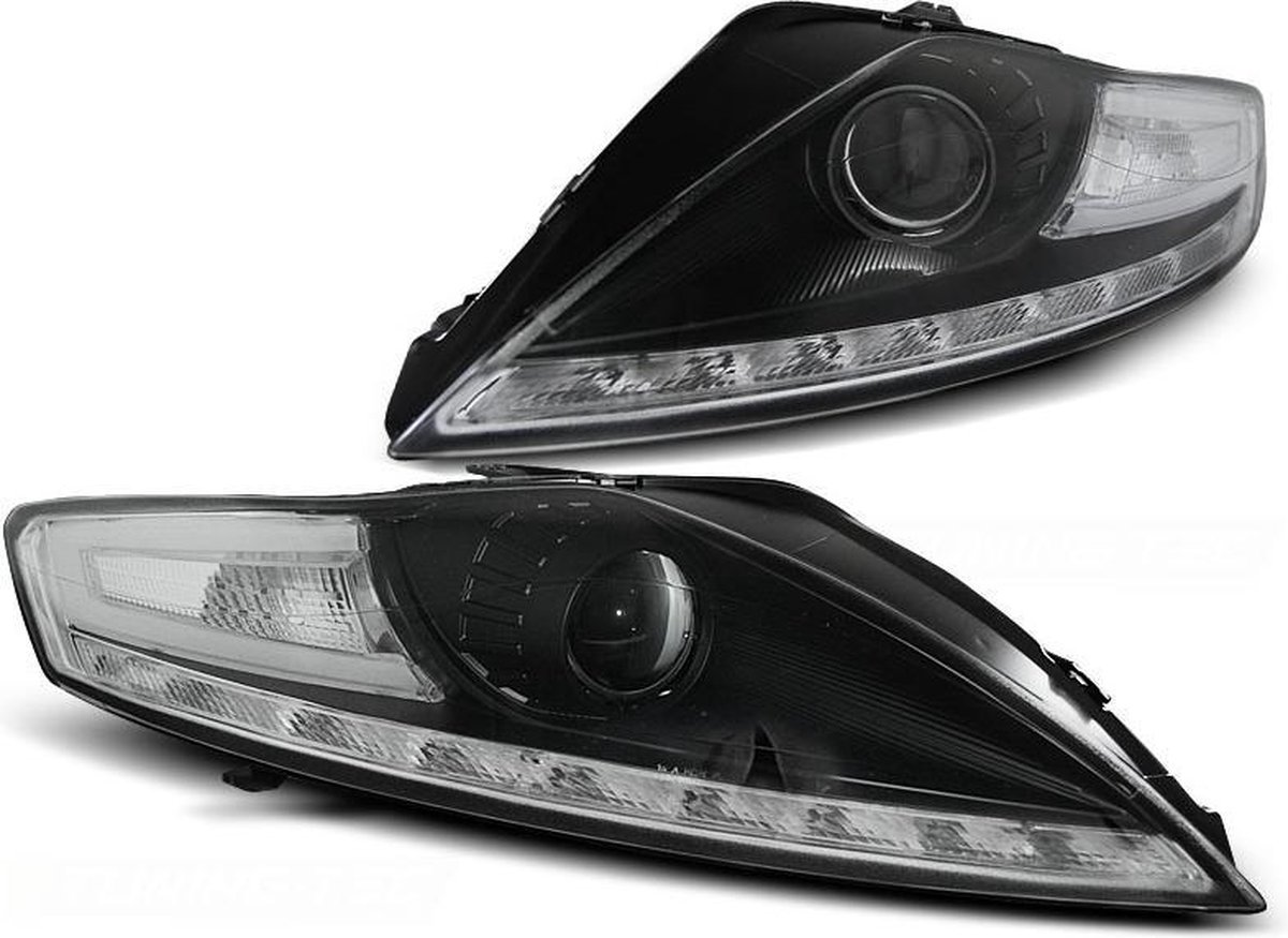 Koplampen - FORD MONDEO 07 07-11 10 - met parkeerlicht en LED knipperlicht - ZWART