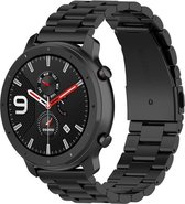 Universeel 20MM Horloge Bandje / Smartwatch Bandje Schakels Roestvrij Staal Zwart