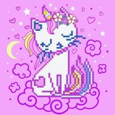 Diamond Painting Volwassenen - Ronde Steentjes - Volledig Pakket - Hobby - Diamond Dotz® - LA50483 - Uni-kitty 20.32 x 20.32cm