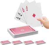 relaxdays 5x grandes cartes à jouer - cartes de poker - 270 cartes - hydrofuge - plastique
