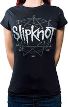 Slipknot - Logo Star Dames T-shirt - L - Zwart
