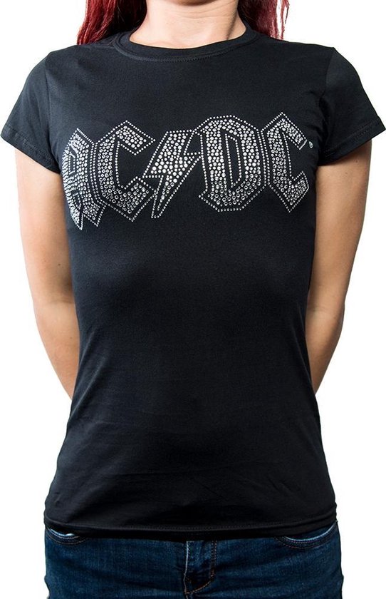 Schrijf op Anoi Lichaam AC/DC Dames Tshirt -S- Logo Zwart | bol.com
