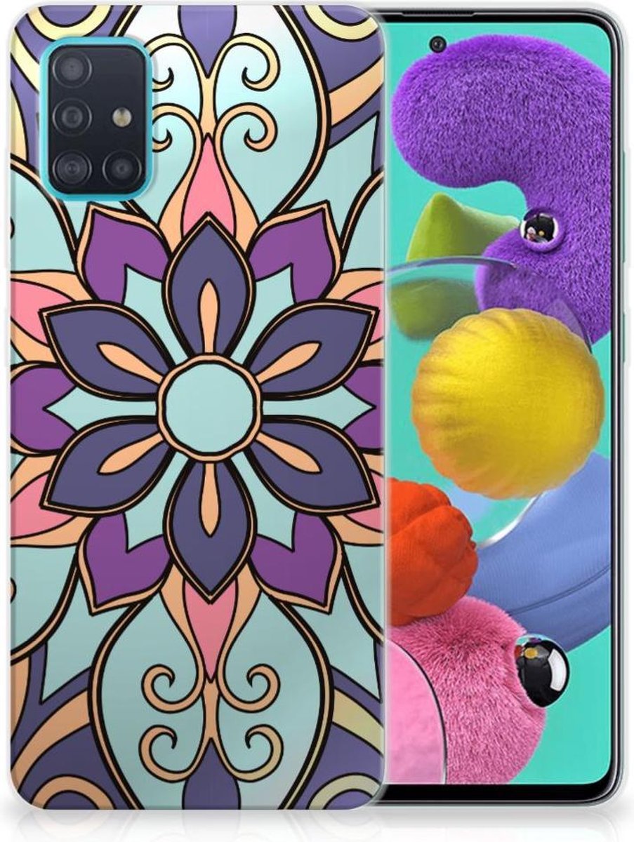 Samsung Galaxy A51 TPU Case Purple Flower