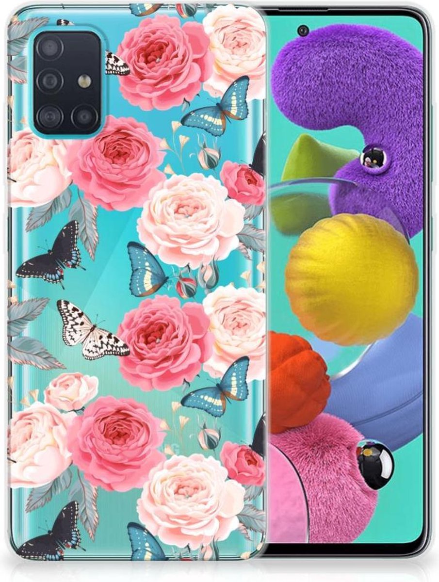 Samsung Galaxy A51 TPU Case Butterfly Roses