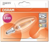 OSRAM 4052899400313 LED-lamp Energielabel A++ (A++ - E) E14 Kaars 1.4 W = 15 W Warmwit (Ø x l) 35 mm x 97 mm Filament / Retro-LED 1 stuk(s)