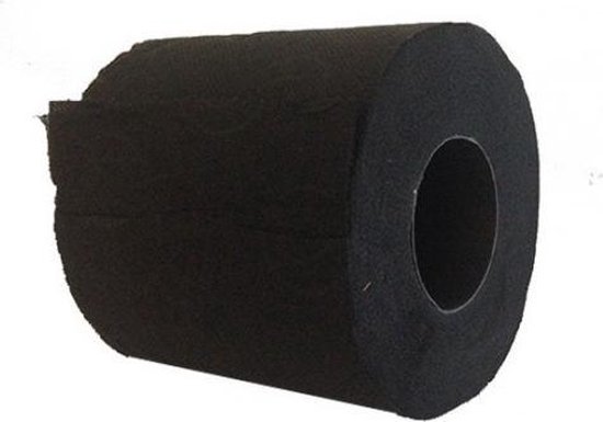 3x Rouleau de papier toilette noir 140 feuilles - Décoration de
