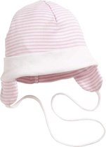 Schnizler Babymuts Met Oorkleppen Meisje Roze/wit Mt 43 Cm