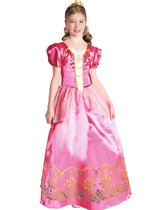 LUCIDA - Elegante roze en goudkleurige prinses outfit voor meisjes - S 110/122 (4-6 jaar)