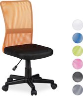 Relaxdays bureaustoel zonder armleuning - ergonomische computerstoel - kinderbureaustoel - Oranje