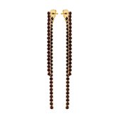 Lucardi - 1920 vintage - Goldplated oorbellen siam crystals