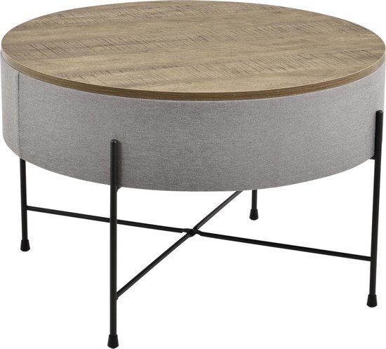 fr.casa] Table basse rangement table 40x60 cm bois, gris et noir | bol.com