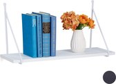 Relaxdays wandplank industrieel - boekenplank - wandrek - fotoplank - decoratie - wit