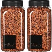 2x Decoratie/hobby steentjes mini terra cotta 650 ml - Home Deco - Woonaccessoires - Decoratie materialen