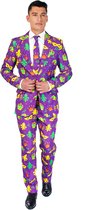 Suitmeister - Mardi Gras Purple Icons - Carnavalspak Heren - Maat 2XL