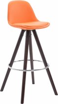 Clp Franklin - Barkruk - Rond - Kunstleer - Oranje - Kleur onderstel : Cappucino
